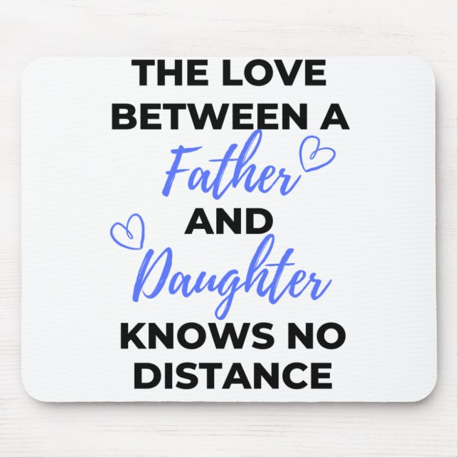 The Love Between A Father And Daughter Black Mouse Mat (Front)