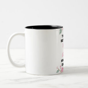 The Love Between A Mother And Daughter Knows black Two-Tone Coffee Mug