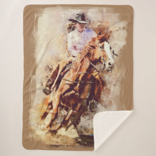 The Love Between A Women And Her Horse Sherpa Blanket