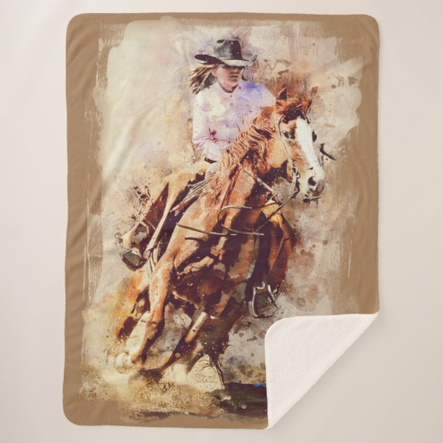 The Love Between A Women And Her Horse Sherpa Blanket (Front)