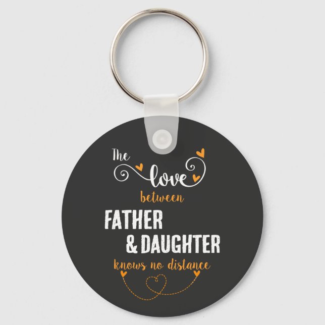 The love between father and daughter distance key ring (Front)
