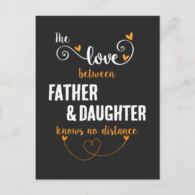 The love between father and daughter distance postcard (Front)
