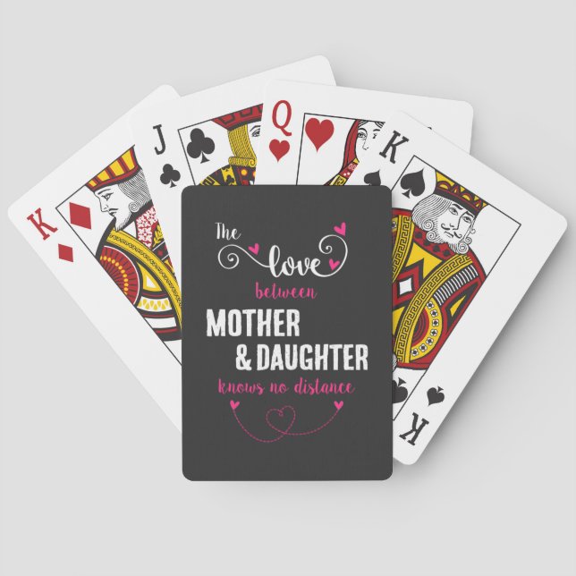 The love between mother and daughter distance playing cards (Back)