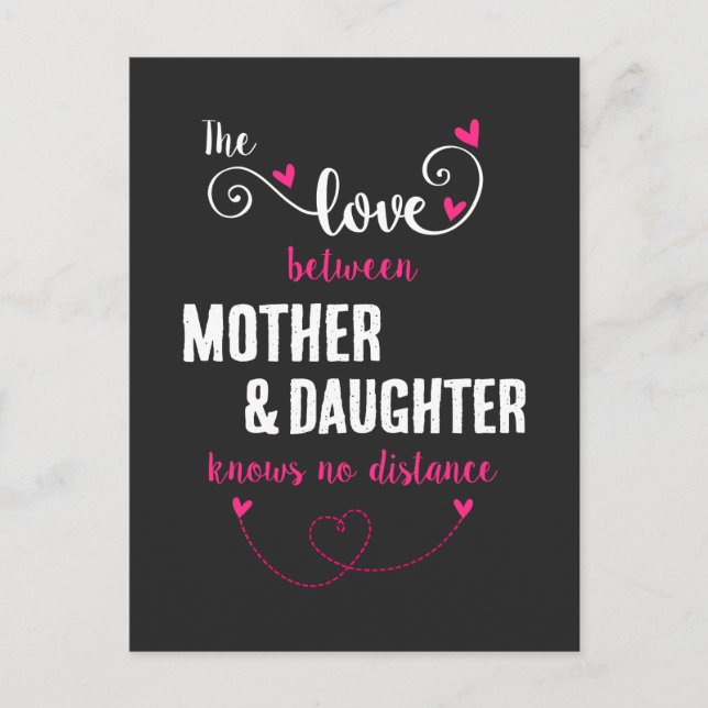 The love between mother and daughter distance postcard (Front)