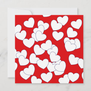 The 'Love' Card, Red With Many White Hearts