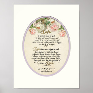 The Love Chapter, 1 Corinthians 13 Calligraphy Poster