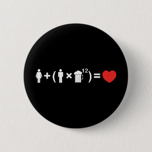 The Love Equation for Men 6 Cm Round Badge