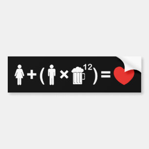 The Love Equation for Men Bumper Sticker