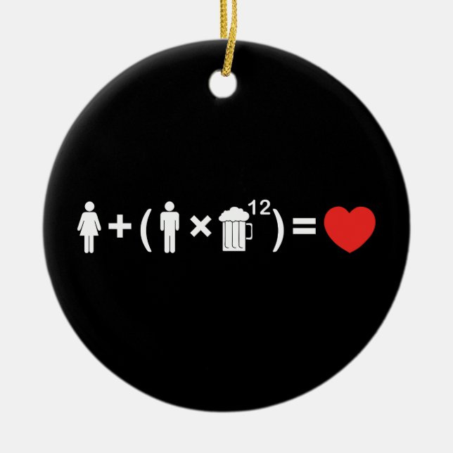 The Love Equation for Men Ceramic Tree Decoration (Front)