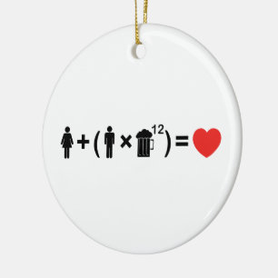 The Love Equation for Men Ceramic Tree Decoration