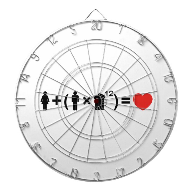 The Love Equation for Men Dartboard (Front)