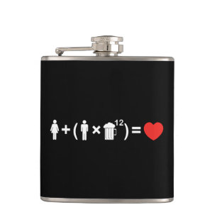 The Love Equation for Men Hip Flask