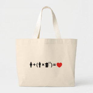 The Love Equation for Men Large Tote Bag