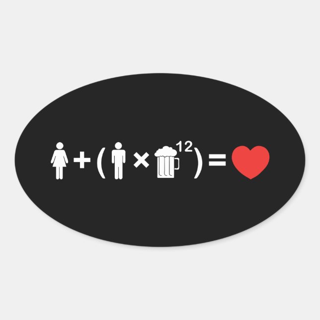 The Love Equation for Men Oval Sticker (Front)