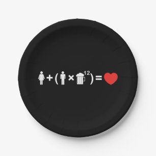 The Love Equation for Men Paper Plate