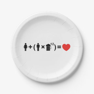 The Love Equation for Men Paper Plate