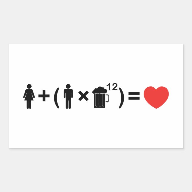 The Love Equation for Men Rectangular Sticker (Front)