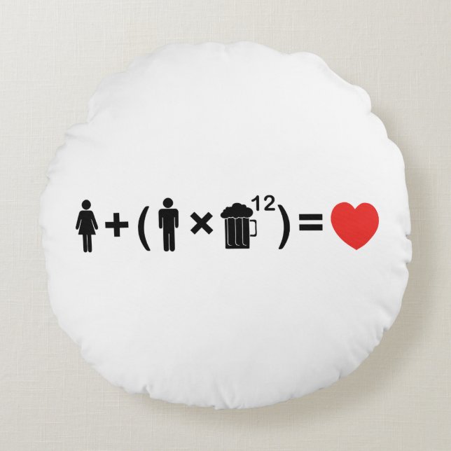 The Love Equation for Men Round Cushion (Front)