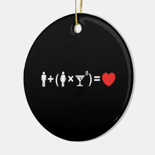 The Love Equation for Women Ceramic Tree Decoration