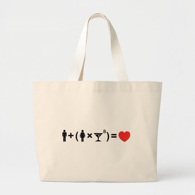 The Love Equation for Women Large Tote Bag (Front)