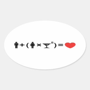 The Love Equation for Women Oval Sticker