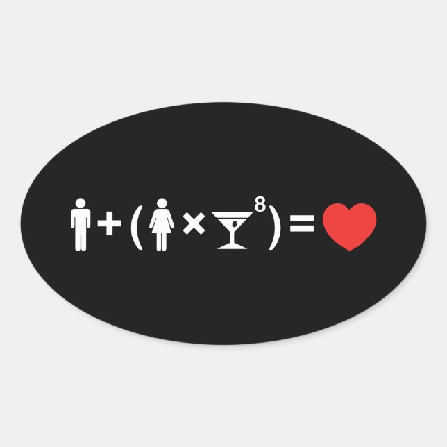 The Love Equation for Women Oval Sticker (Front)
