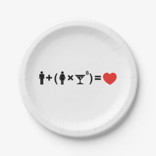 The Love Equation for Women Paper Plate