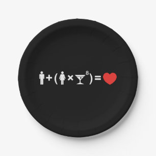The Love Equation for Women Paper Plate
