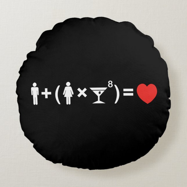 The Love Equation for Women Round Cushion (Front)