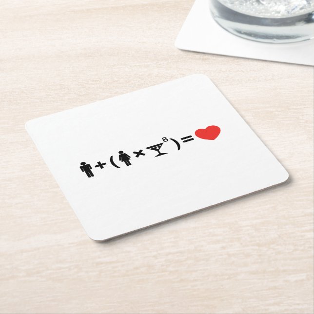 The Love Equation for Women Square Paper Coaster (Angled)