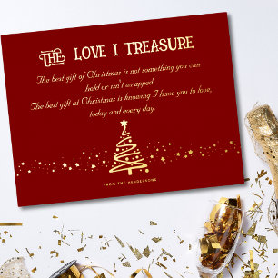 The Love I treasure Christmas Foil Holiday Postcard