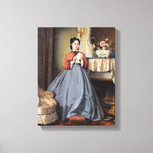 The Love Letter by August Toulmouche Canvas Print