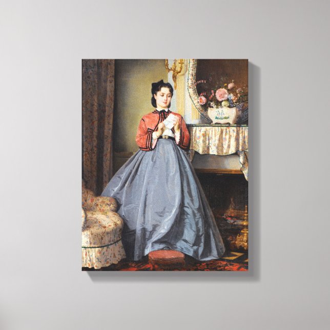 The Love Letter by August Toulmouche Canvas Print (Front)