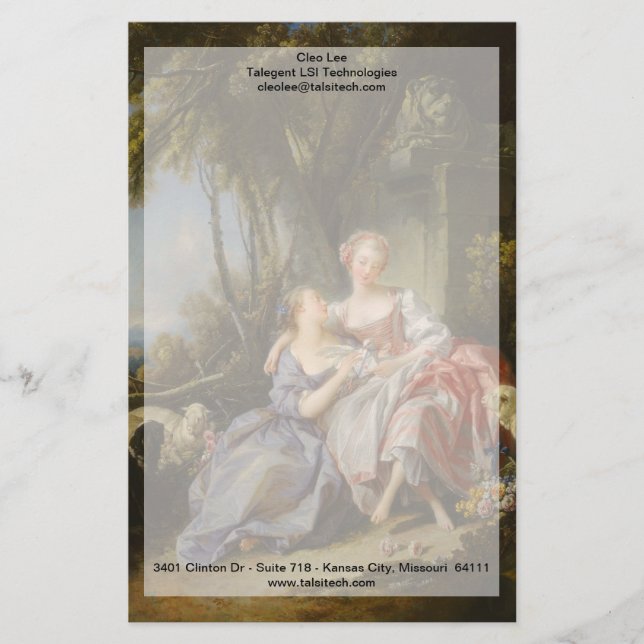 The Love Letter By François Boucher Stationery (Front)