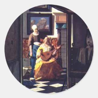 The Love Letter,  By Johannes Vermeer Classic Round Sticker