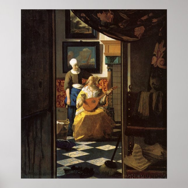 The love letter by Johannes Vermeer Poster (Front)