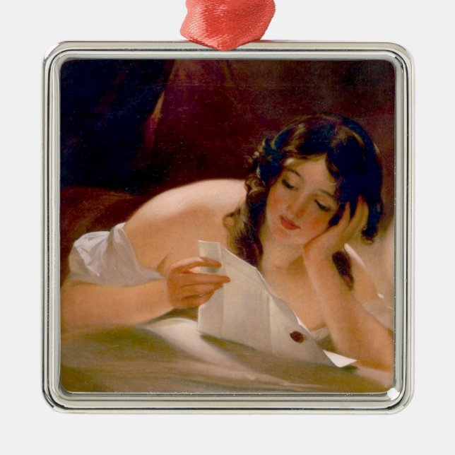 The Love Letter (by Thomas Sully) Metal Tree Decoration (Front)