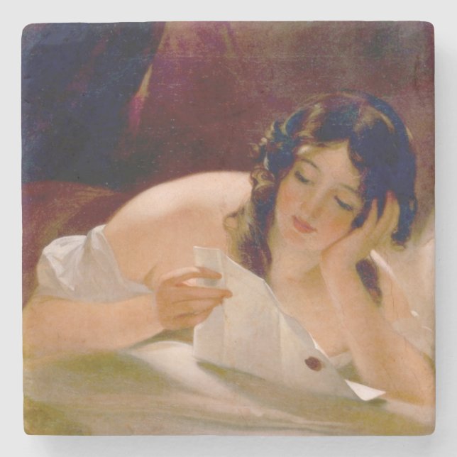 The Love Letter (by Thomas Sully) Stone Coaster (Front)