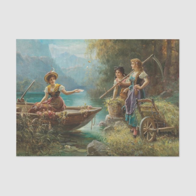 The Love Message by Hans Zatzka Tissue Paper (Front)