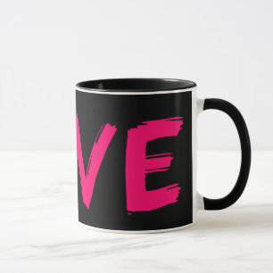The Love Mug 11oz Black Pink By Zazz_it