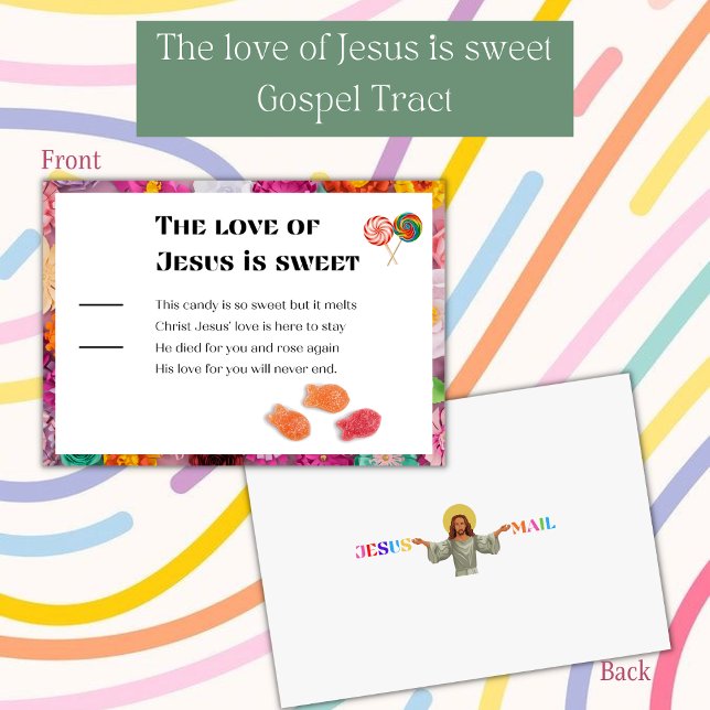 The Love Of Jesus Is Sweet ENGLISH gospel tract (Great for halloween to hand out to the kids.)