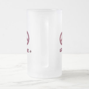 The Love & Peace design frosted glass mug