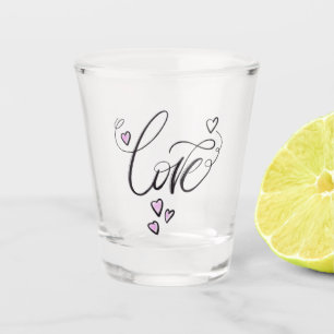 The Love Shot Minimalist Cursive Celebration Glass
