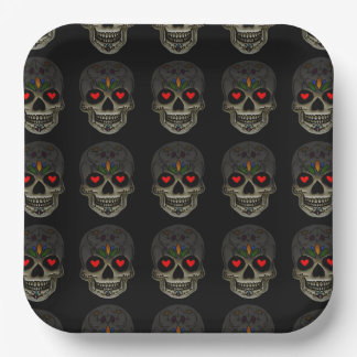 The Love Skulls Paper Plates