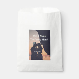 the lovely match couple wedding name date simple favour bags