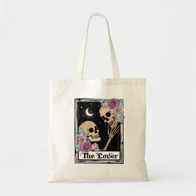 "The Lover" – Gothic Skeleton Romance Tote Bag (Front)