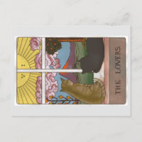 The Lovers Cat Tarot Card Postcard