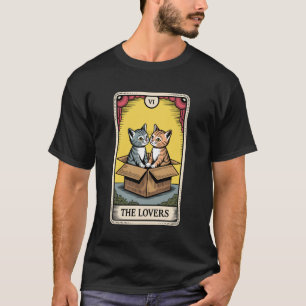 The Lovers Cuddling Cats Funny Tarot Card Cat 1 T-Shirt