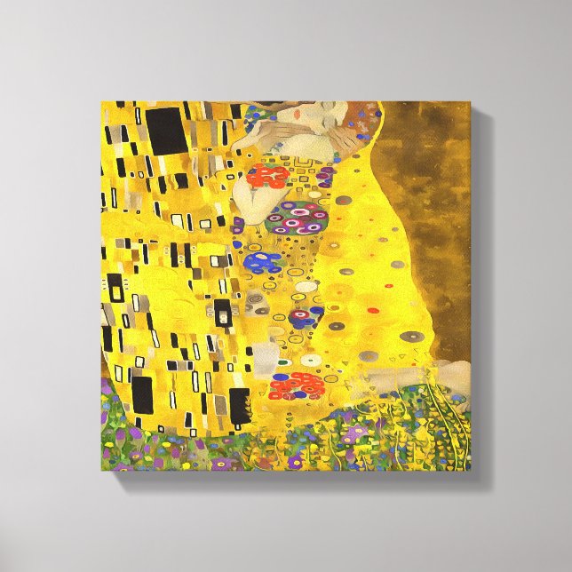 The Lovers Kiss Fine Art Acrylic Painting Canvas Print (Front)