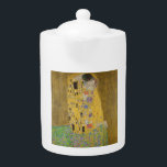 The Lovers Kissing Embrace by Gustav Klimt<br><div class="desc">Sunlight glints off the swirling golden embrace that surrounds the lovers in Gustav Klimt's masterpiece, The Kiss. The scene is a paradox of intimacy and isolation. The couple stands on a precipice, a field of colourful flowers at their feet, yet they are oblivious to the world around them. Their gazes...</div>